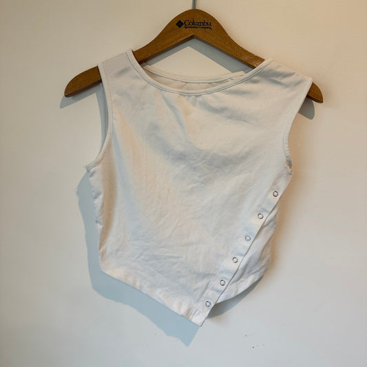 Shein Size S White Sleeveless Asymmetrical Top