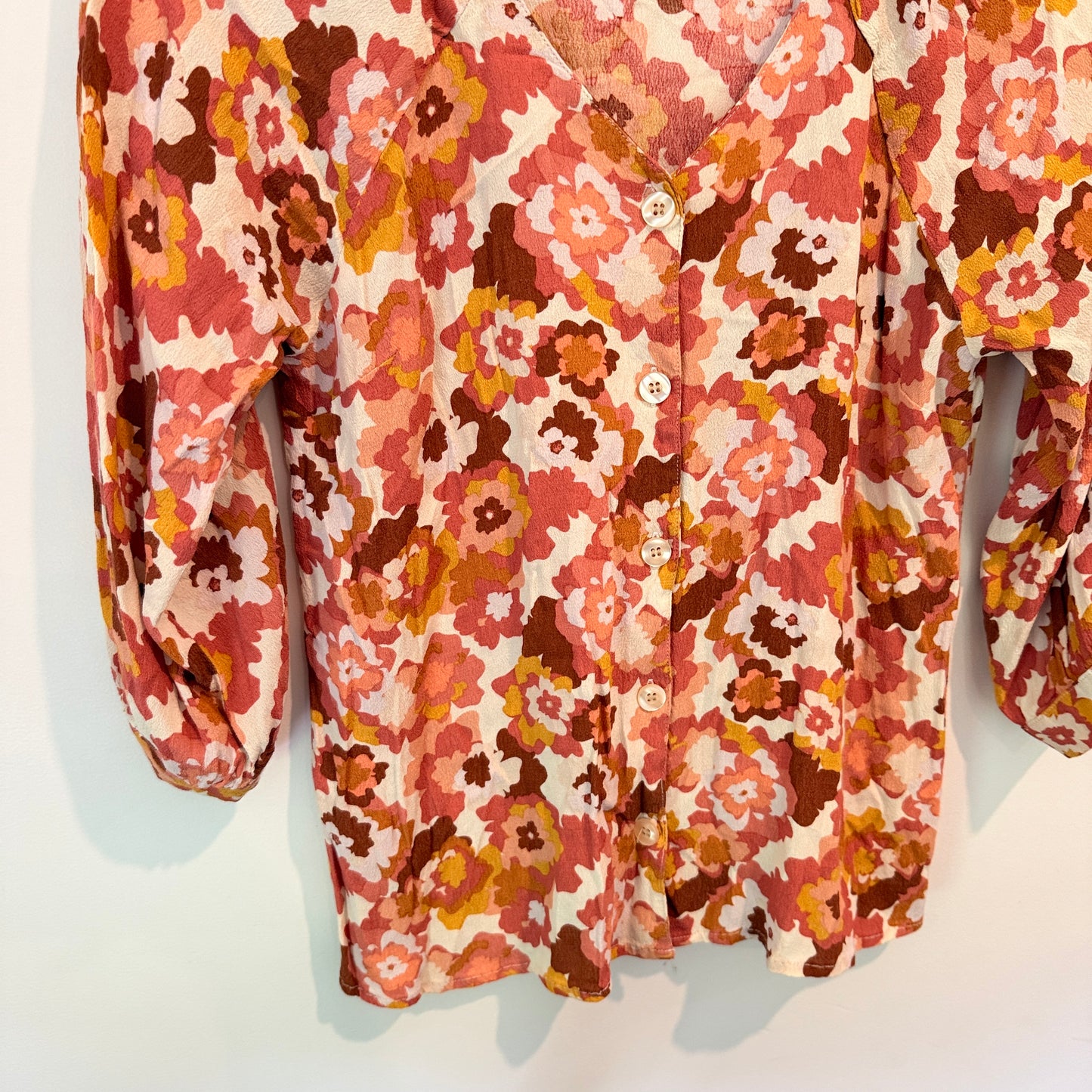 emerge Size 12 Floral Print Viscose Blouse