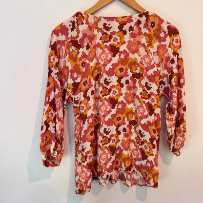 emerge Size 12 Floral Print Viscose Blouse