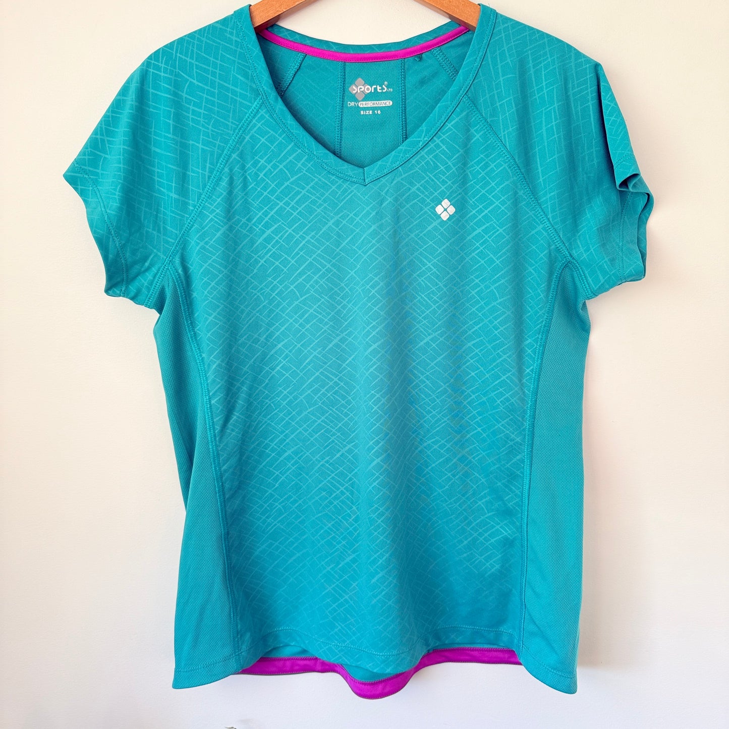 Sports Ltd Size 16 Teal Athletic V-Neck Shirt
