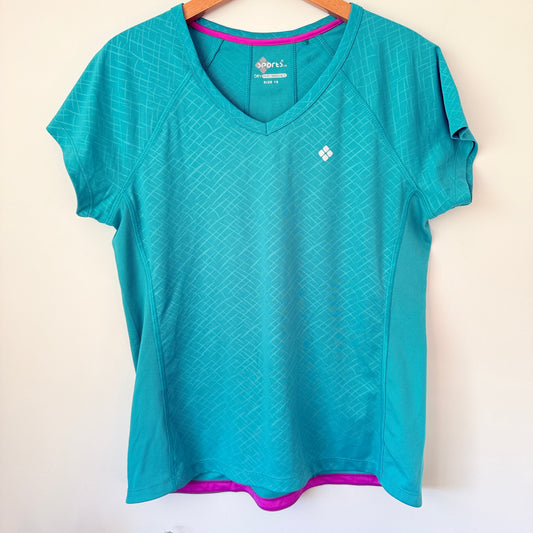 Sports Ltd Size 16 Teal Athletic V-Neck Shirt