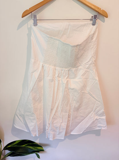 GLASSONS White Strapless Peplum Top Size 10
