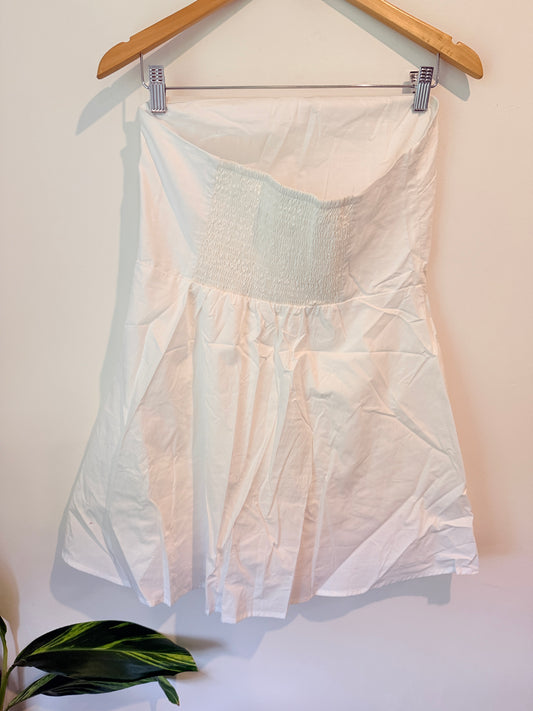 GLASSONS White Strapless Peplum Top Size 10