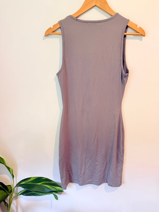 GLASSONS Grey Tie Front Sleeveless Mini Dress Size M