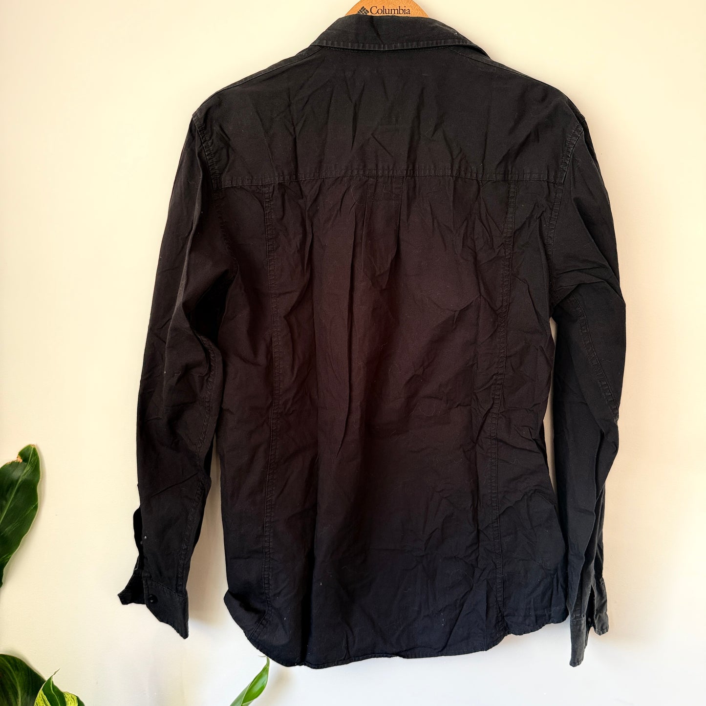 IFD Size Small Black Long-Sleeve Button-Up Casual Shirt