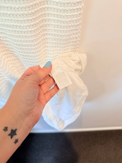 GLASSONS White Textured Knit Midi Skirt Size M
