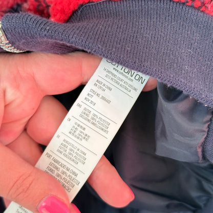 Cotton On Size S/P Fuzzy Bomber Jacket Red