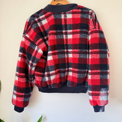 Cotton On Size S/P Fuzzy Bomber Jacket Red