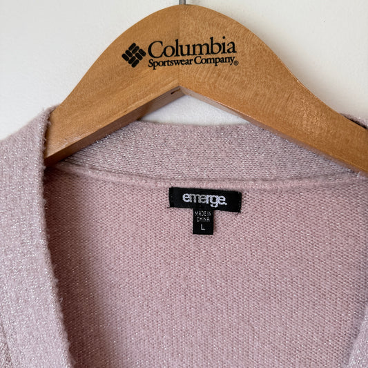 Emerge Size L V-Neck Cardigan Sweater