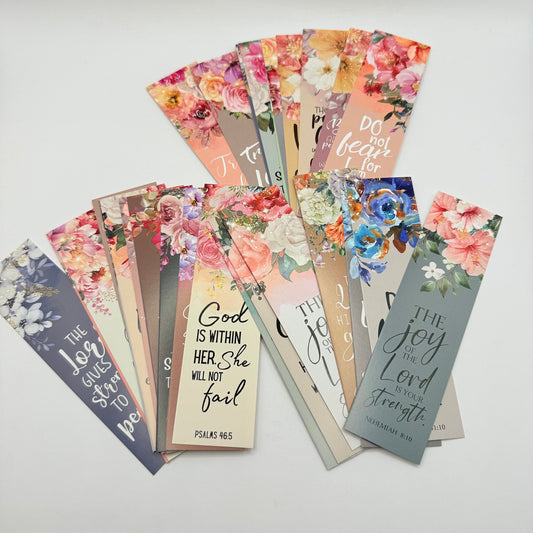 Floral Christian Bible Verse Bookmarks 30 pc Set