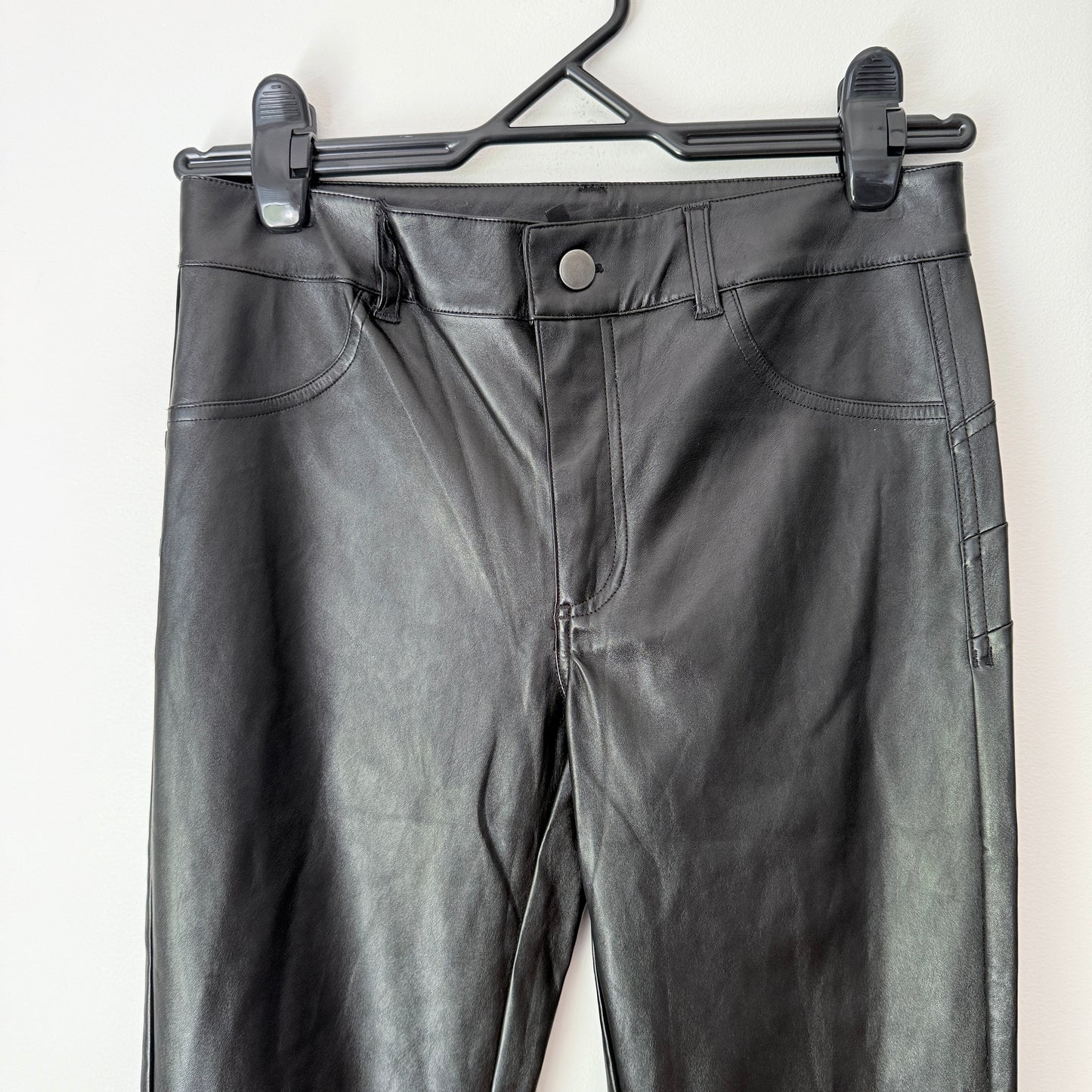 Calzedonia Size S Black High-Waisted Leather Look Pants