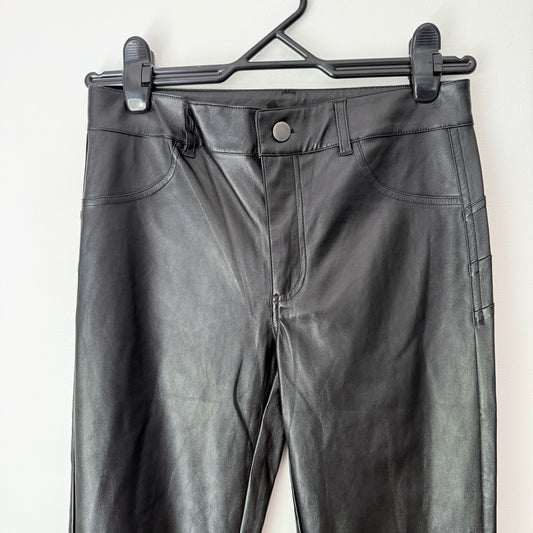 Calzedonia Size S Black High-Waisted Leather Look Pants