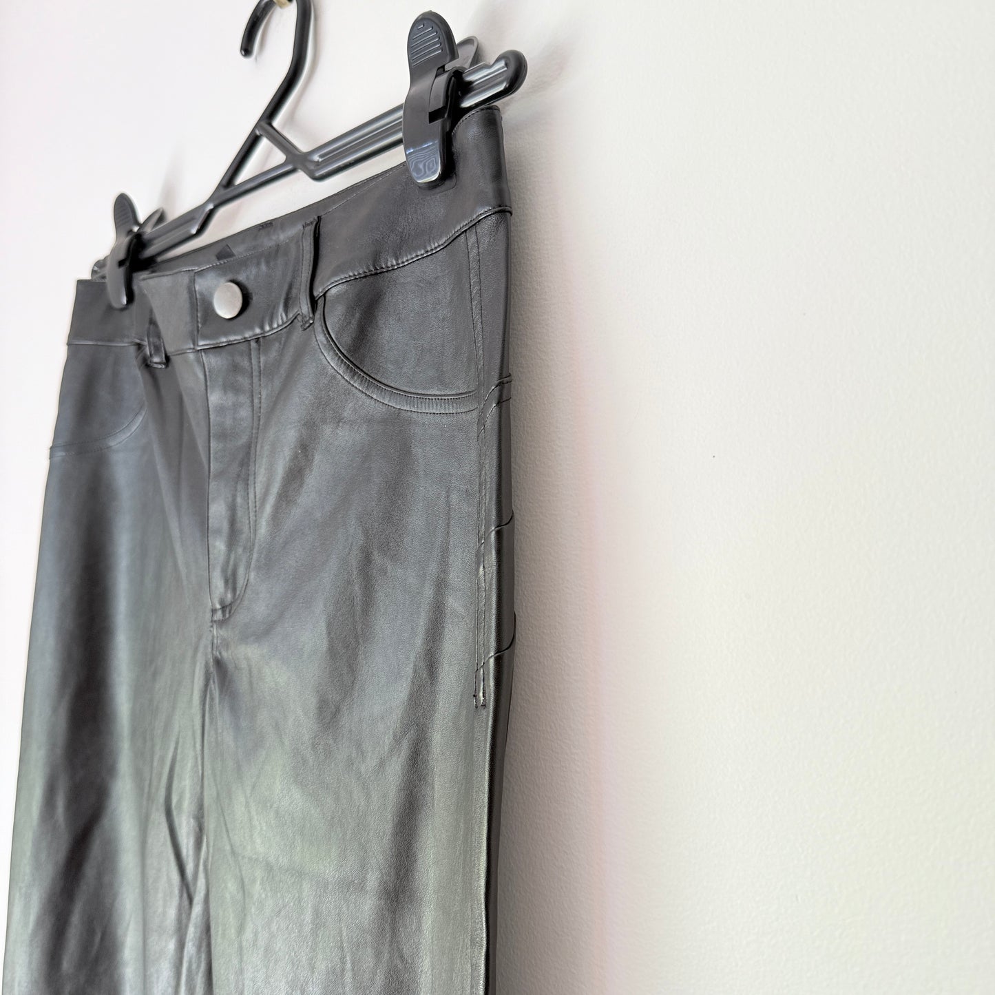 Calzedonia Size S Black High-Waisted Leather Look Pants