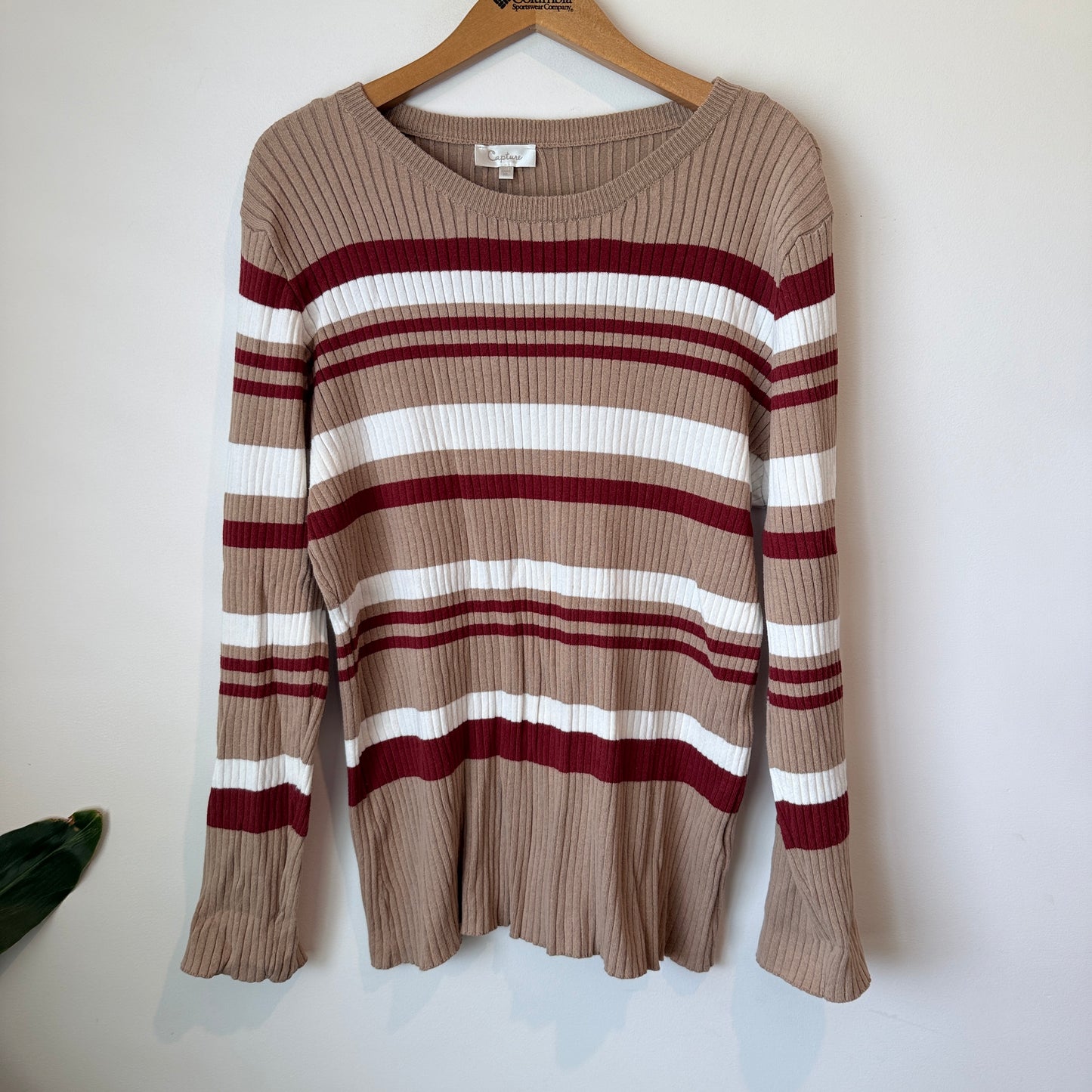 Capture Size XL Multicolor Striped Knit Pullover Sweater