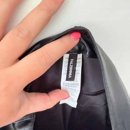 Calzedonia Size S Black High-Waisted Leather Look Pants