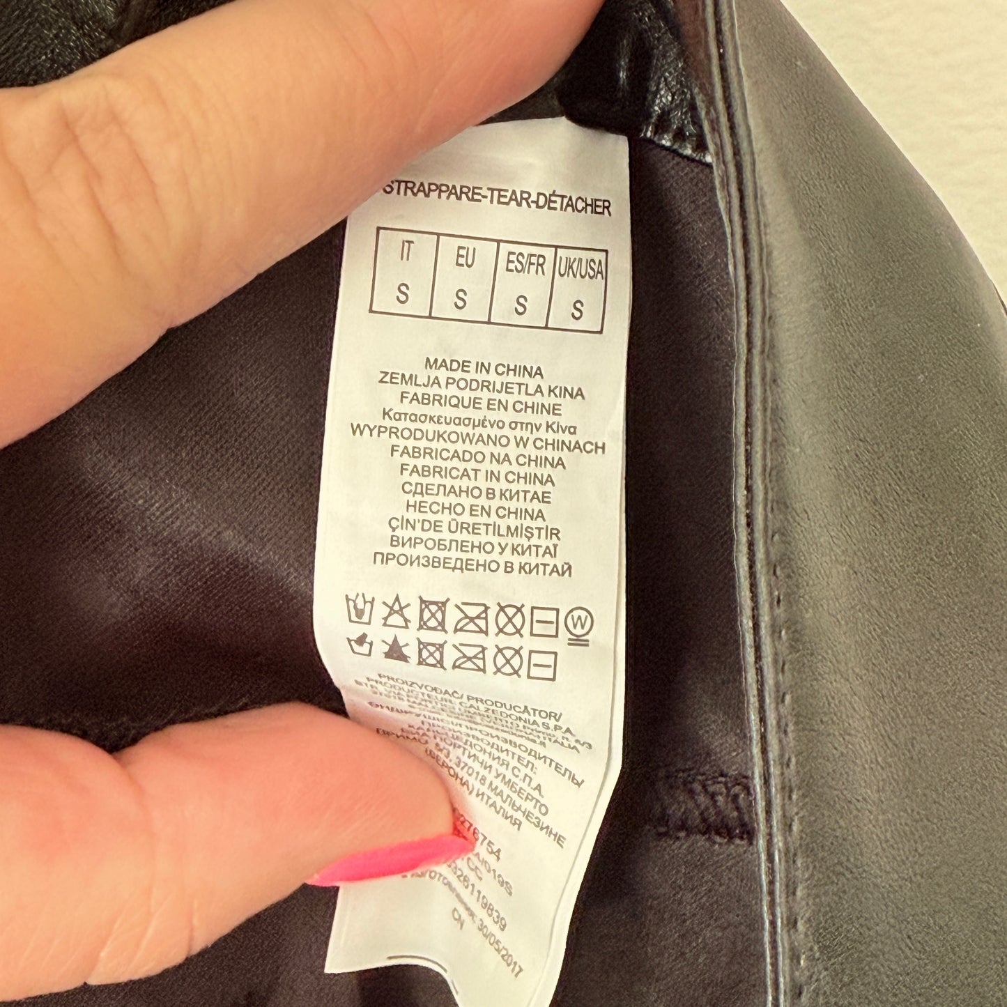 Calzedonia Size S Black High-Waisted Leather Look Pants