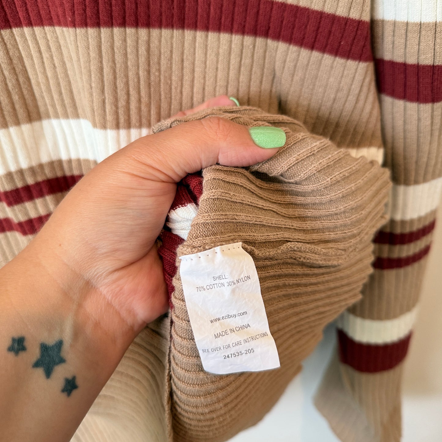 Capture Size XL Multicolor Striped Knit Pullover Sweater