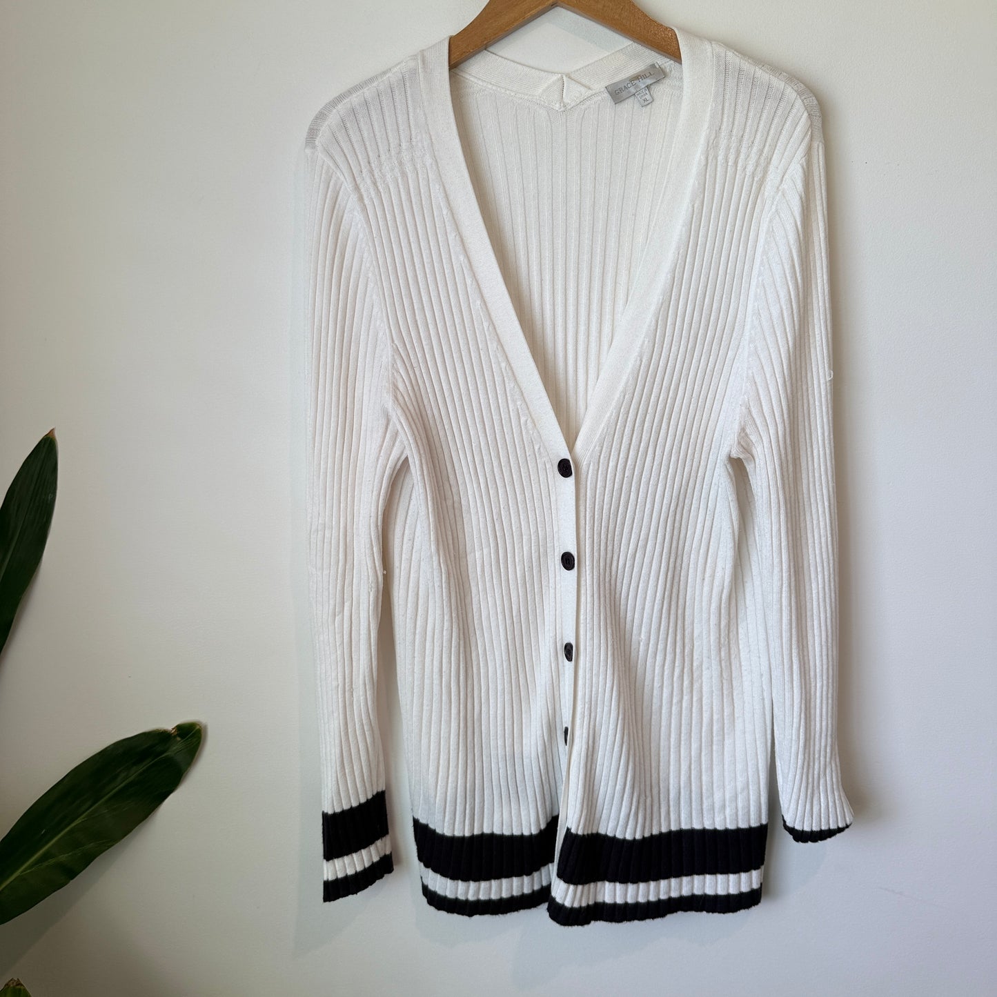 Grace Hill Size XL Ribbed Cardigan