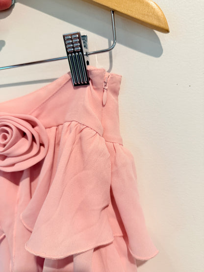 GLASSONS Pink Ruffle Mini Skirt with Rosette Detail Size 10