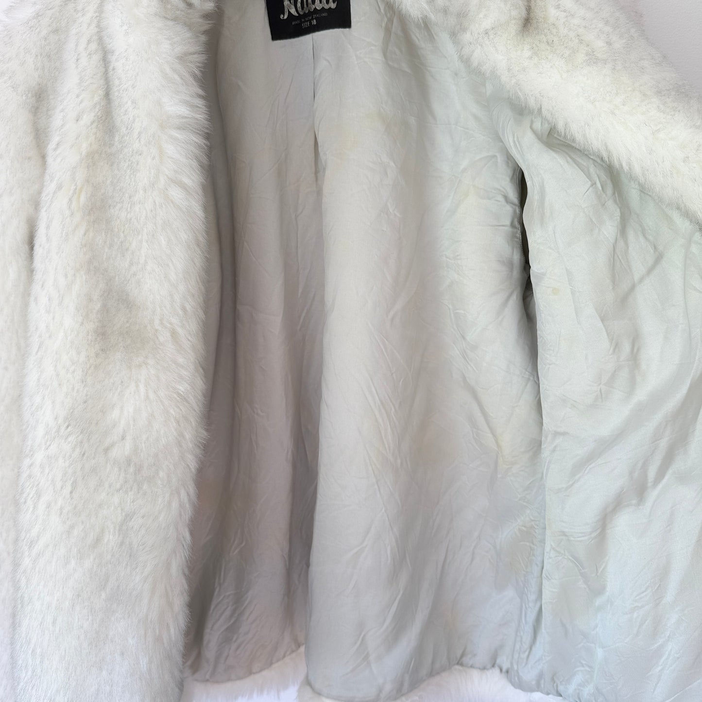 Nalla Size 18 White Faux Fur Jacket NZ Made