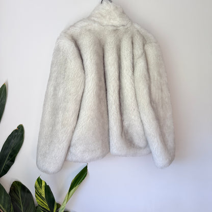 Nalla Size 18 White Faux Fur Jacket NZ Made