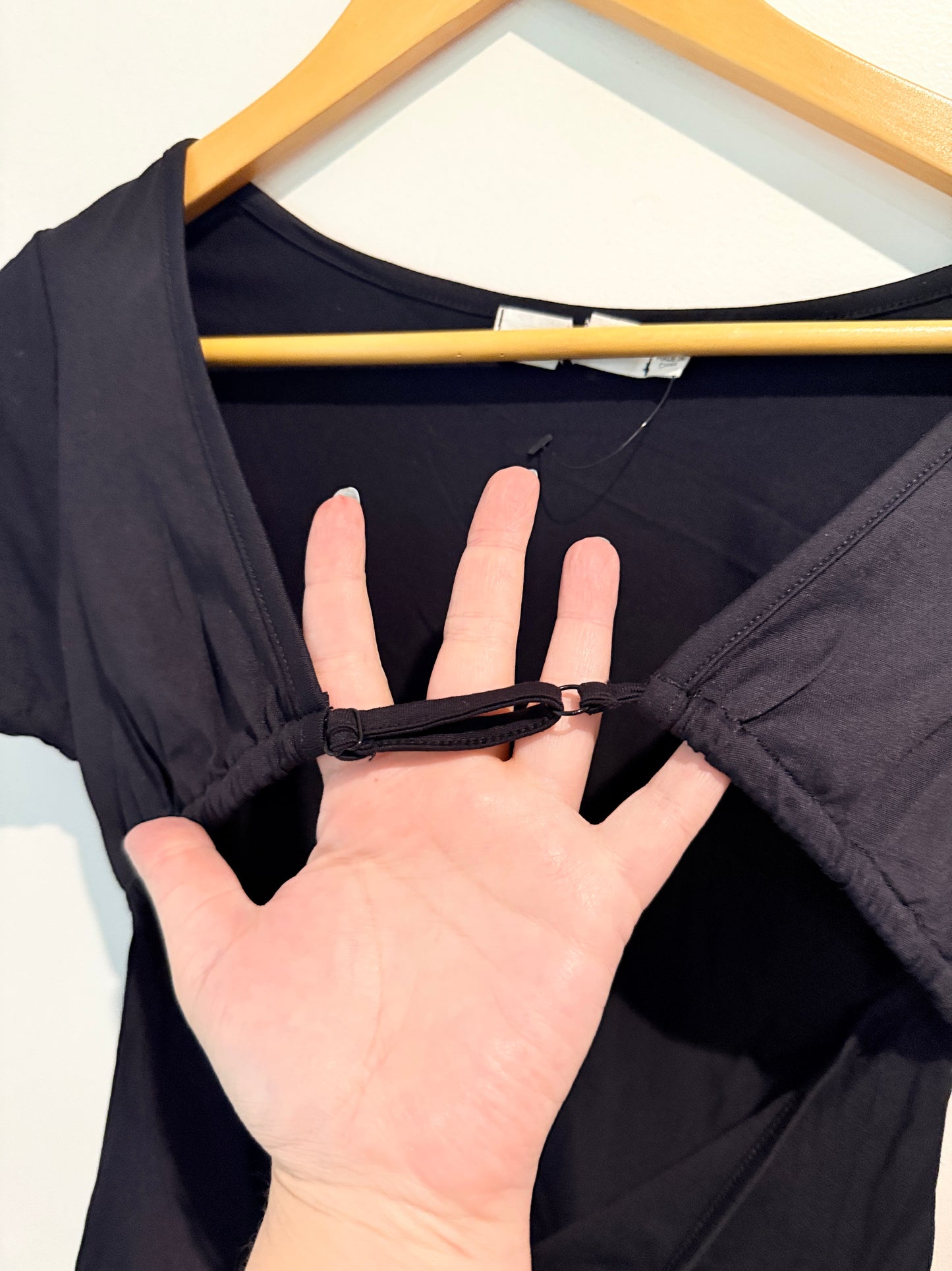 GLASSONS Black Cut Out Short Sleeve Top Size M