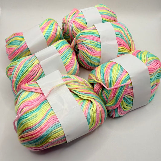 6x Pastel Rainbow Silk / Wool / Cashmere Blend Yarn