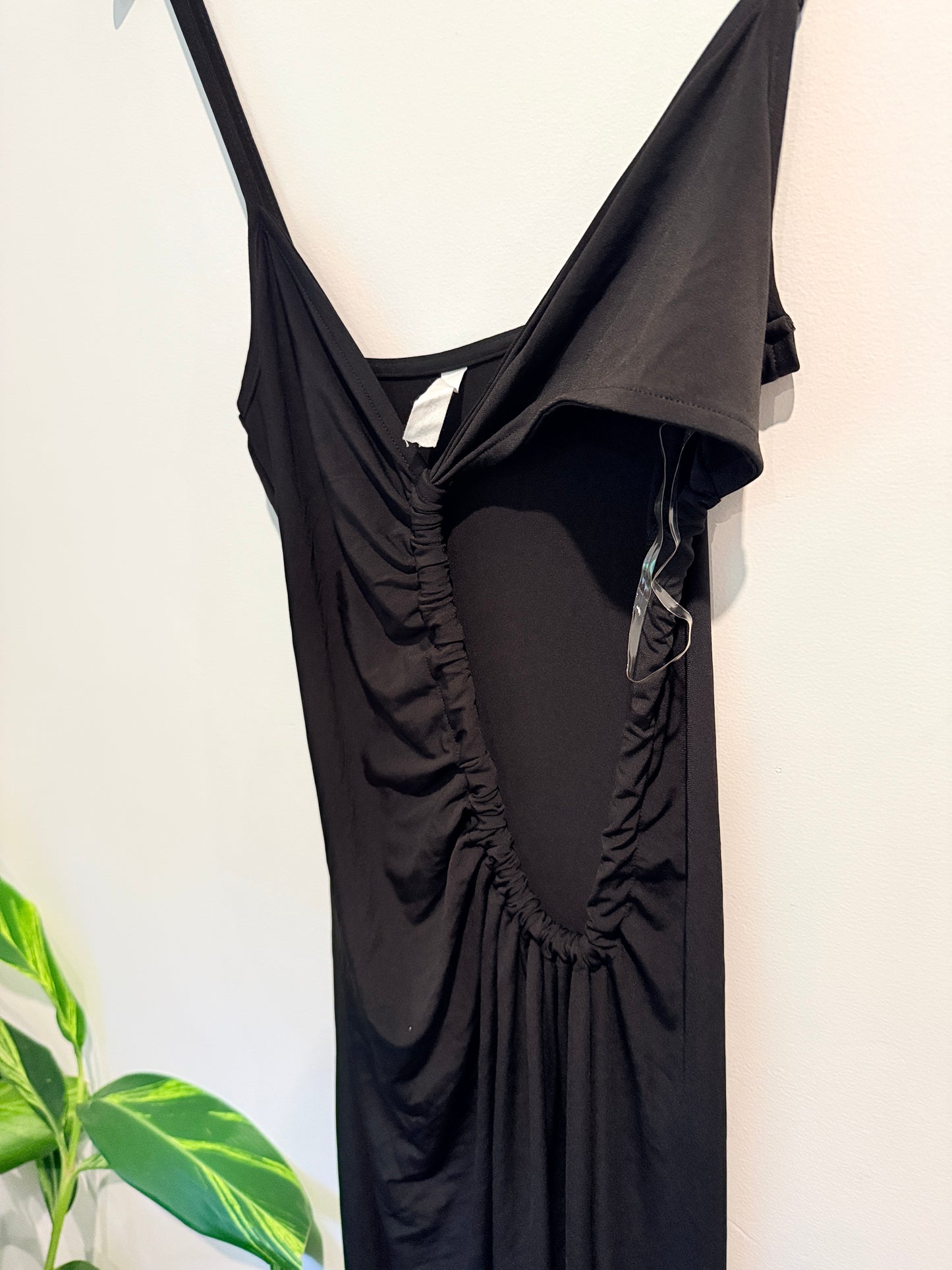 GLASSONS Black Ruched Cut-Out Slip Dress Size M