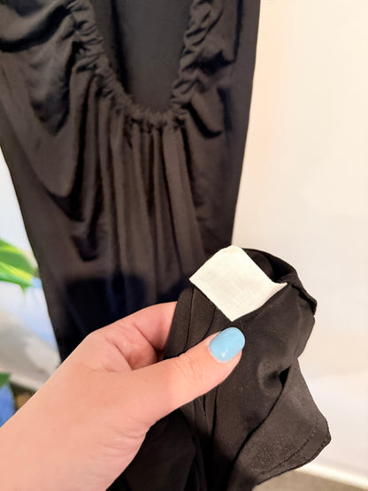 GLASSONS Black Ruched Cut-Out Slip Dress Size M