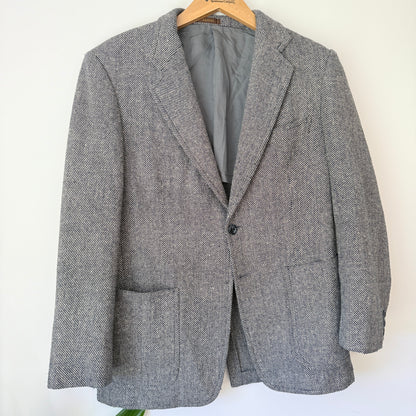 Bando Size U/Arm 49cm Gray Herringbone Blazer Jacket