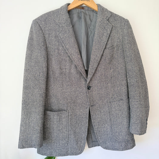 Bando Size U/Arm 49cm Gray Herringbone Blazer Jacket