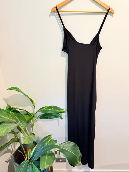 GLASSONS Black Ruched Cut-Out Slip Dress Size M