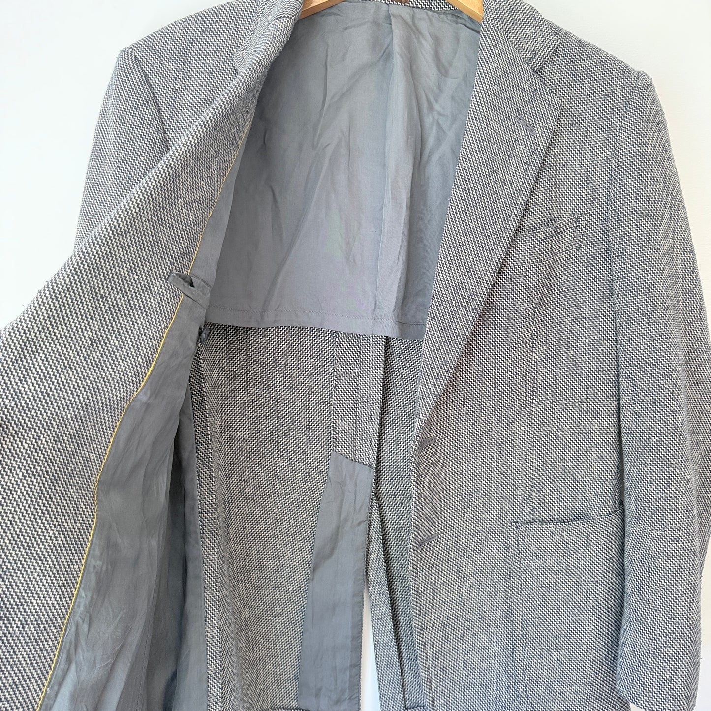 Bando Size U/Arm 49cm Gray Herringbone Blazer Jacket