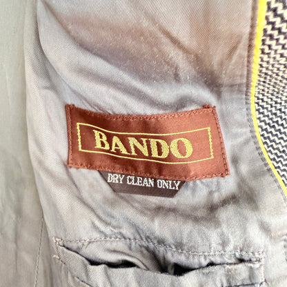 Bando Size U/Arm 49cm Gray Herringbone Blazer Jacket
