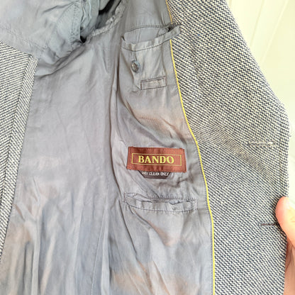 Bando Size U/Arm 49cm Gray Herringbone Blazer Jacket