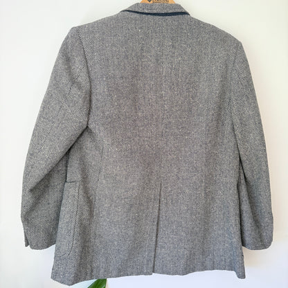 Bando Size U/Arm 49cm Gray Herringbone Blazer Jacket