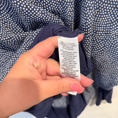 Madly Sweetly Size XS Navy Blue & White Polka Dot Top