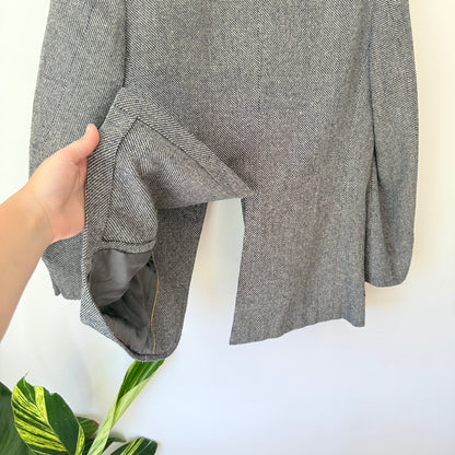 Bando Size U/Arm 49cm Gray Herringbone Blazer Jacket