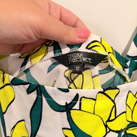 Urban Precinct Size 12 Yellow & Green Floral Sleeveless Tunic