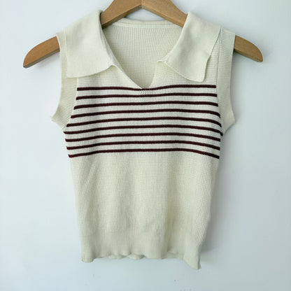 Brand Unknown Size U/Arm 35cm White Knitted Vest