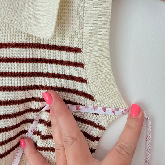 Brand Unknown Size U/Arm 35cm White Knitted Vest