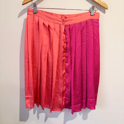 Ketz-ke Size 12 Pink & Red Pleated Skirt