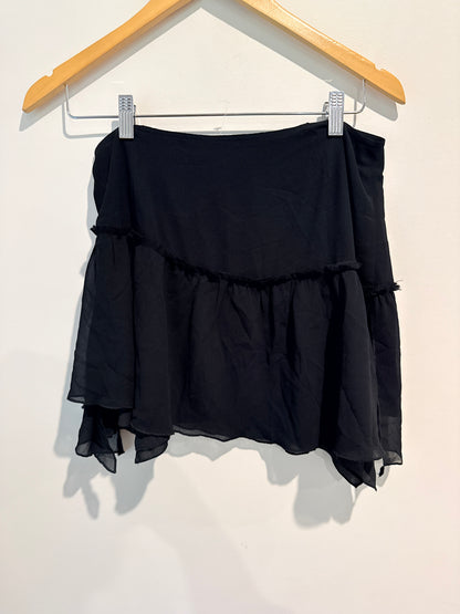 GLASSONS Black Ruffle Mini Skirt Size 10