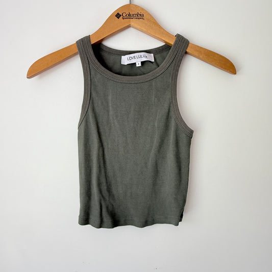 Love Lulu Size 6 Sofia Olive Tank Top