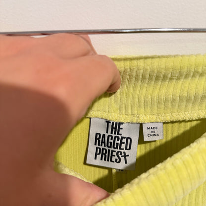 The Ragged Priest Size 12 Rib Velour Flared Pants with O-Ring Cut