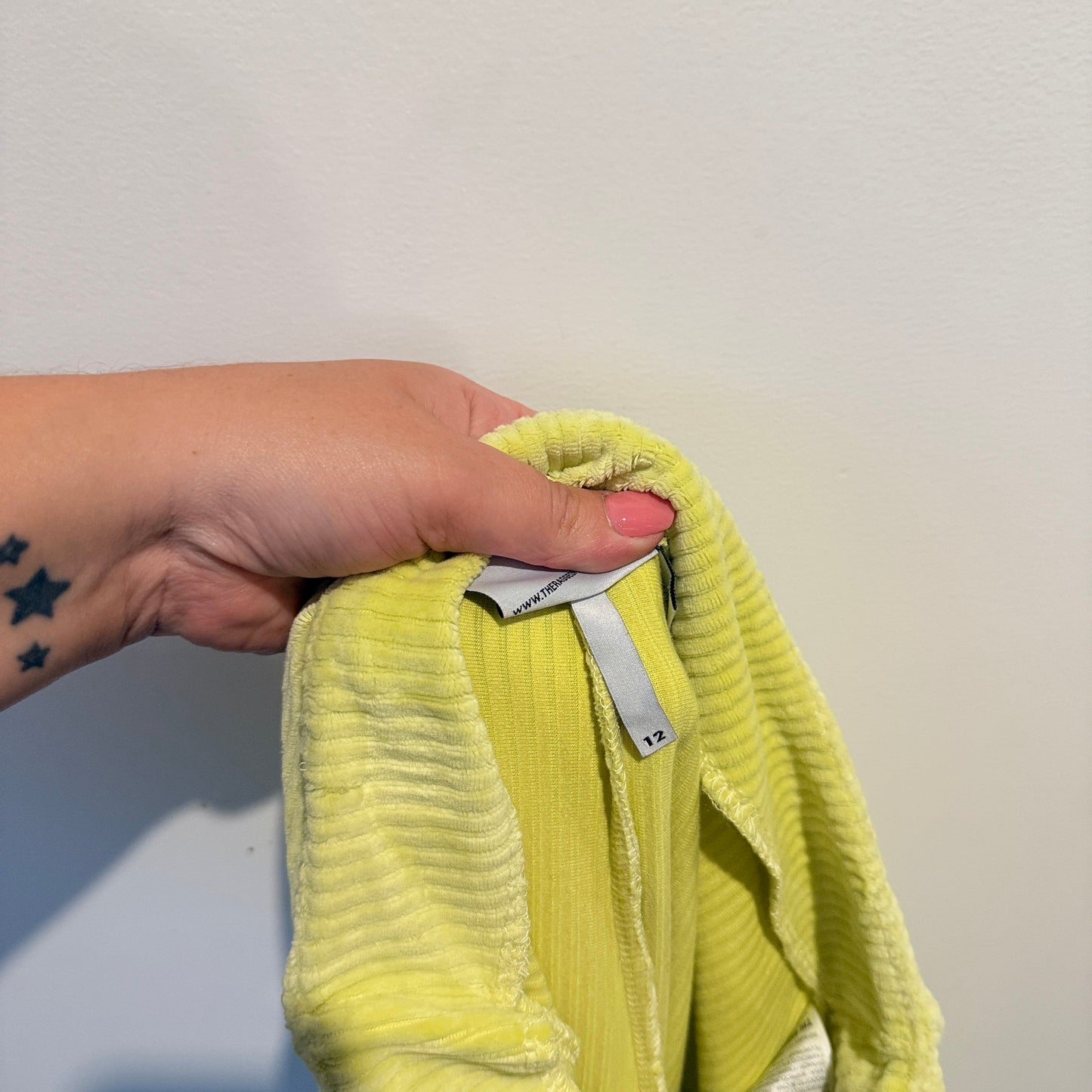 The Ragged Priest Size 12 Rib Velour Flared Pants with O-Ring Cut