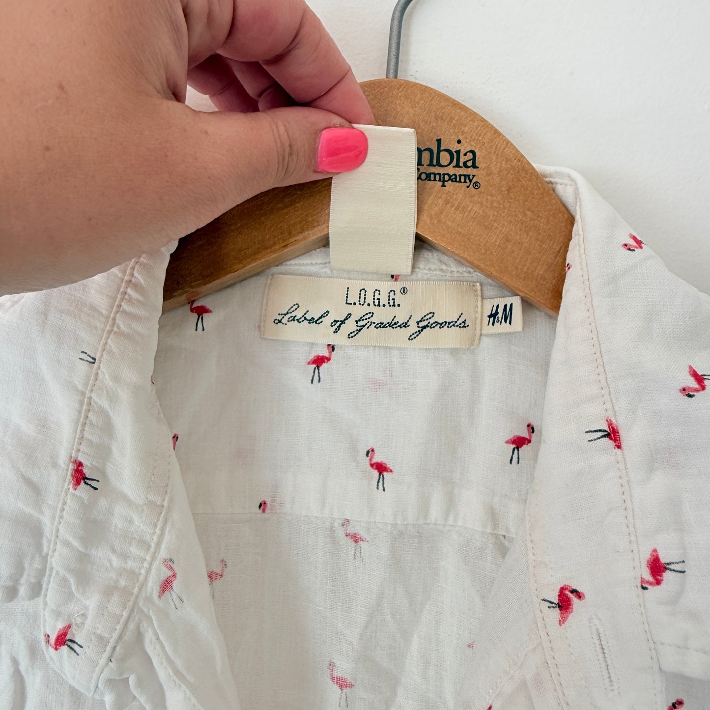 H&M Size M Regular Fit Linen-Blend Shirt Natural White