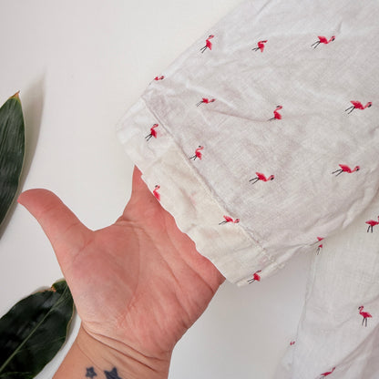 H&M Size M Regular Fit Linen-Blend Shirt Natural White