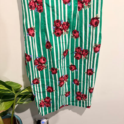 Unknown Brand U/Arm to U/Arm 43cm Striped Floral Print Dress