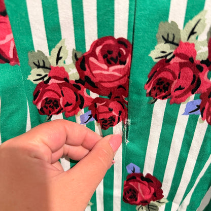 Unknown Brand U/Arm to U/Arm 43cm Striped Floral Print Dress